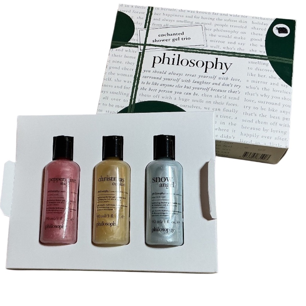 Philosophy Enchanted Shower Gel, Peppermint Stick, Cookie, Snow Angel, 3 oz each